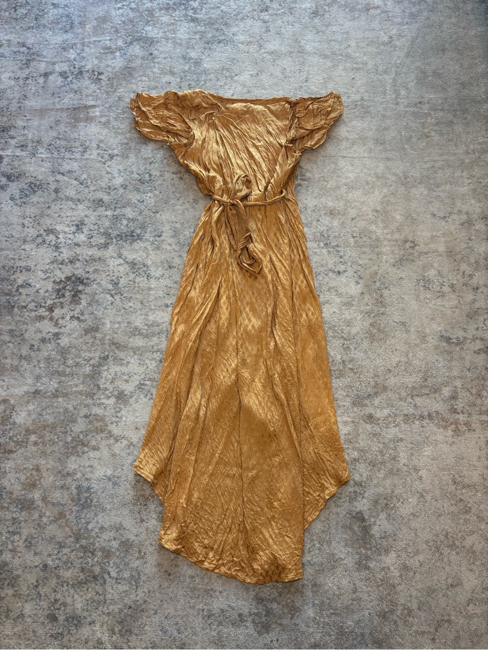 Band of Gypsys Gold High-Low Wrap Dress - Picture 4 of 6
